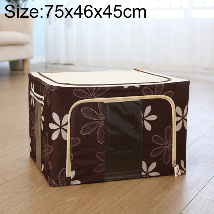 Folding Storage Box Non Woven Fabric With Zipper Moisture-proof Clothes Storage Box, 150L 75x46x45cm