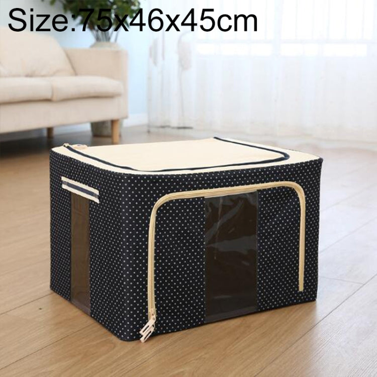 Folding Storage Box Non Woven Fabric With Zipper Moisture-proof Clothes Storage Box, 150L 75x46x45cm