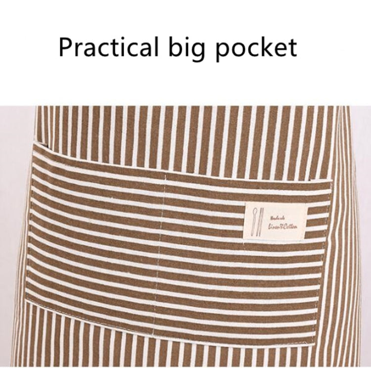 Kitchen Antifouling Sleeveless Apron Adult Work Housework Polyester Cotton Vertical Striped Apron Coverall