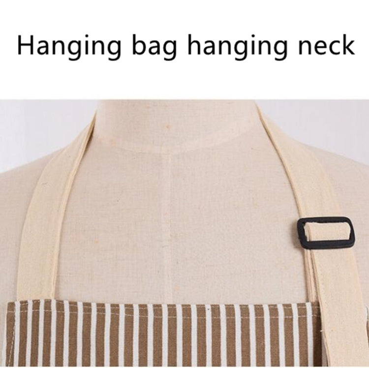 Kitchen Antifouling Sleeveless Apron Adult Work Housework Polyester Cotton Vertical Striped Apron Coverall