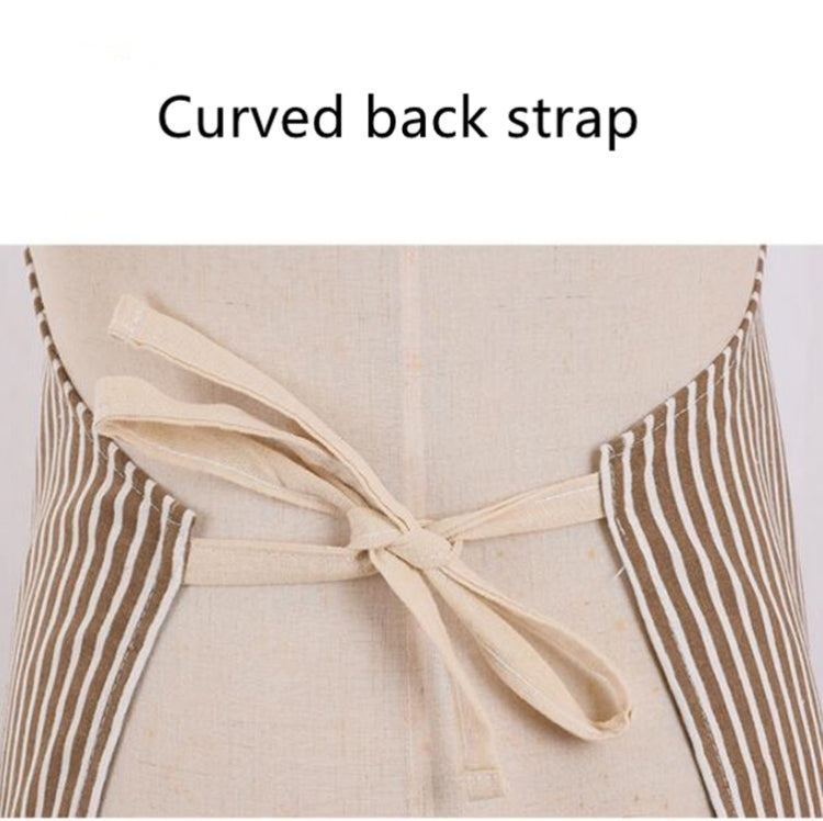 Kitchen Antifouling Sleeveless Apron Adult Work Housework Polyester Cotton Vertical Striped Apron Coverall