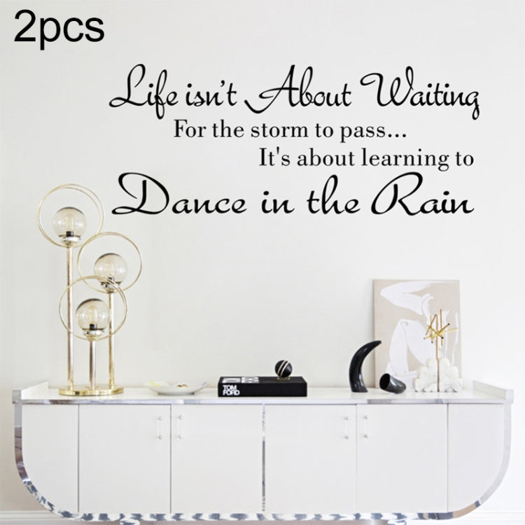 2 PCS English Rumor Letter Phrase Bedroom Art Wall Sticker