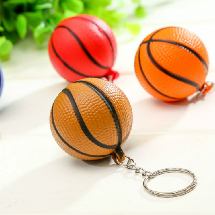 5 Pack Miniature Basketball Keychains - Fun PU Car Accessories in Assorted Colours