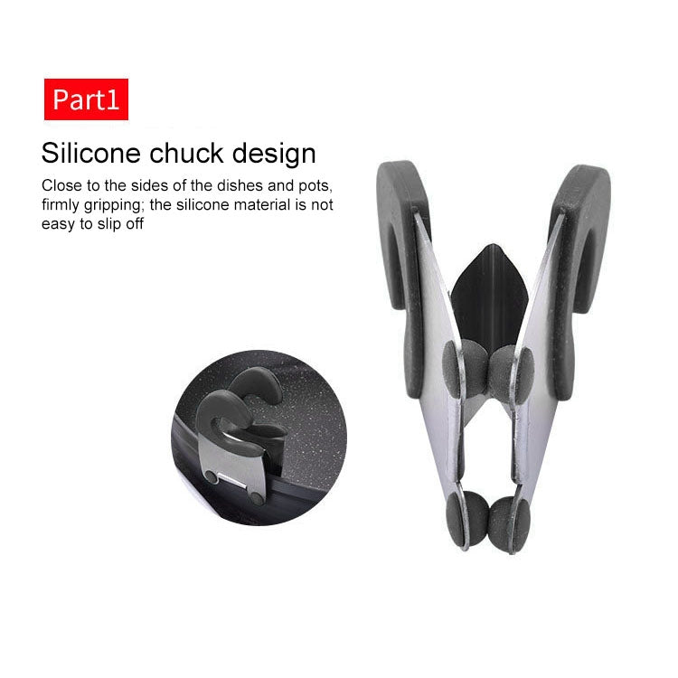 Stainless Steel Plastic Pan Edge Clamp Anti-Scald Rubber Bracket Kitchen Gadgets