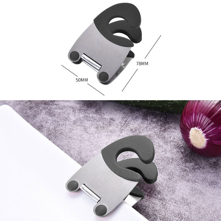 Stainless Steel Plastic Pan Edge Clamp Anti-Scald Rubber Bracket Kitchen Gadgets