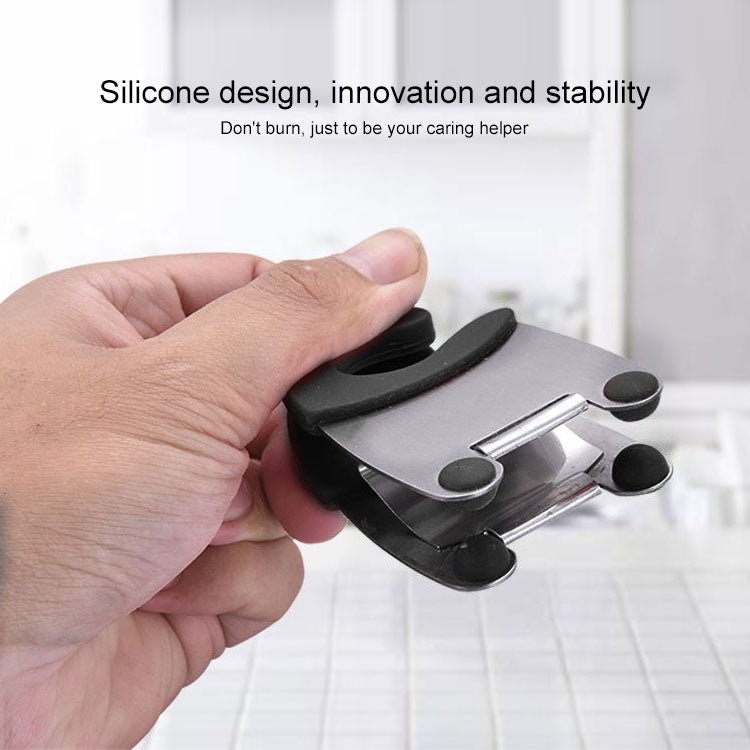 Stainless Steel Plastic Pan Edge Clamp Anti-Scald Rubber Bracket Kitchen Gadgets