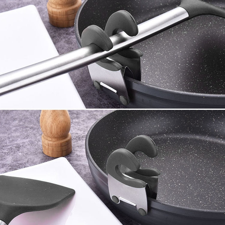 Stainless Steel Plastic Pan Edge Clamp Anti-Scald Rubber Bracket Kitchen Gadgets