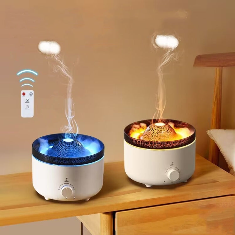 V21A 560ml Volcano Flame Remote Control Aromatherapy Air Humidifier Essential Oil Diffuser