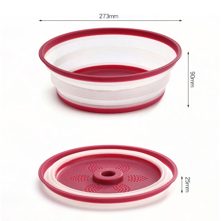 Flower Pattern Plastic Microwave Oven Breathable Splash-proof Food Cover Foldable Fresh-keeping Cover Random Color Delivery