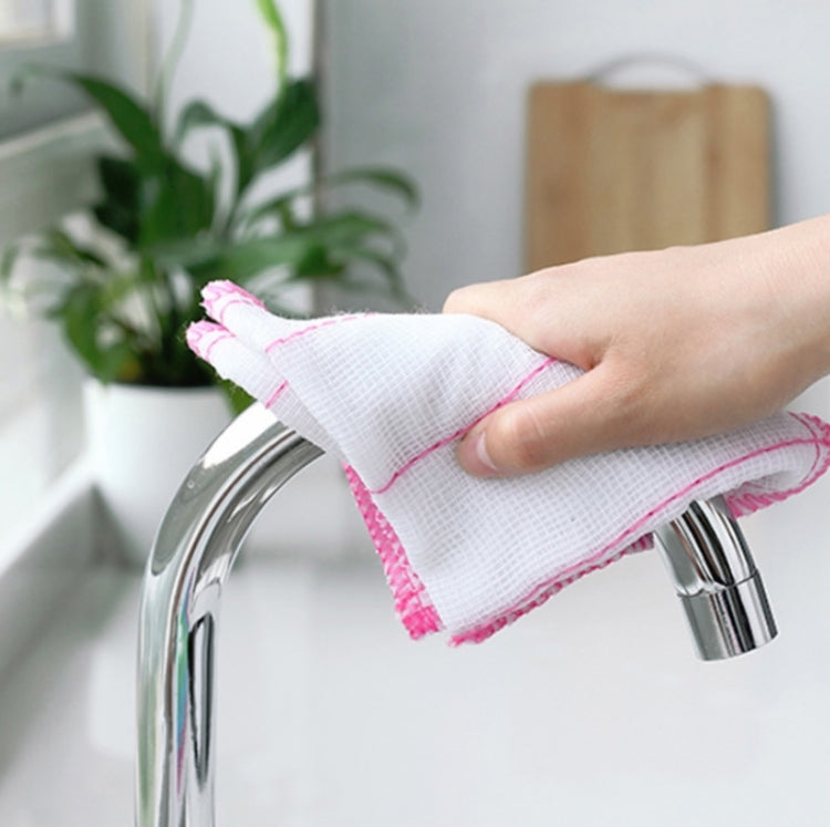 2pcs Bamboo Fiber Dish Cloth Household Rag Eight-layer Thickened Non-stick Oil Cleaning Rag Random Color
