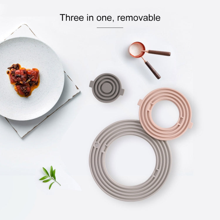 3 in 1 Round Silicone Heat Insulation Pad High Temperature Resistant Multifunctional Tableware Pad Combination Pot Pad Coaster
