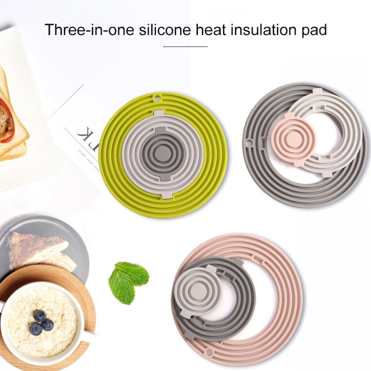 3 in 1 Round Silicone Heat Insulation Pad High Temperature Resistant Multifunctional Tableware Pad Combination Pot Pad Coaster
