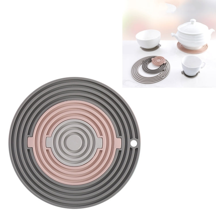 3 in 1 Round Silicone Heat Insulation Pad High Temperature Resistant Multifunctional Tableware Pad Combination Pot Pad Coaster