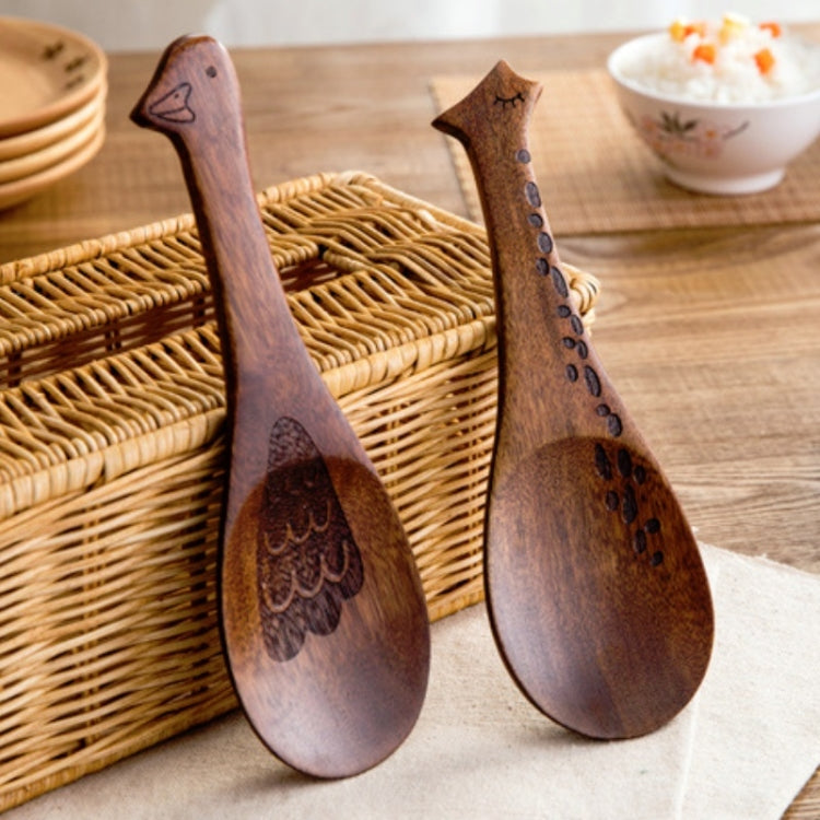 Wooden Animal-shaped Nanmu Rice Spoon, Random Style Delivery