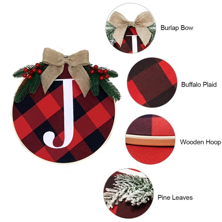 Christmas Decorations Home Windows And Doors Staircase Scene Layout DIY Red And Black Grid Christmas Wreath