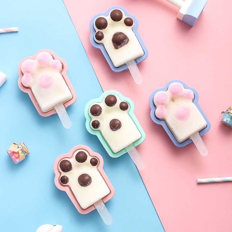 Home Cartoon Cat Paw Shape Popsicle Ice Cream Mould DIY Homemade Ice Cube Box