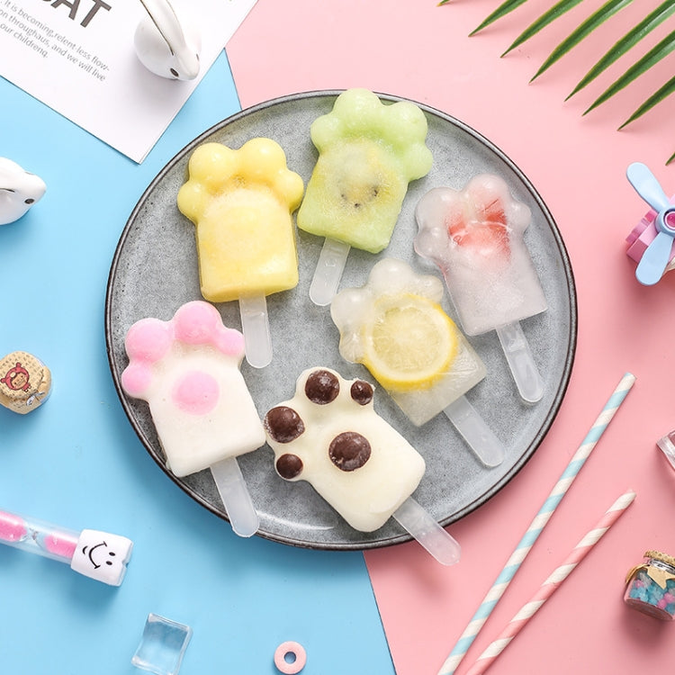 Home Cartoon Cat Paw Shape Popsicle Ice Cream Mould DIY Homemade Ice Cube Box