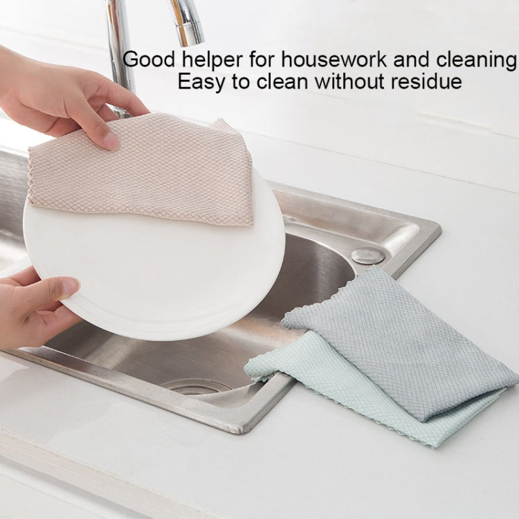 Fish Scale Lattice Kitchen Cleaning Without Watermark Rags Housework Water Absorption Lint-free Cleaning Rag Random Color Delivery