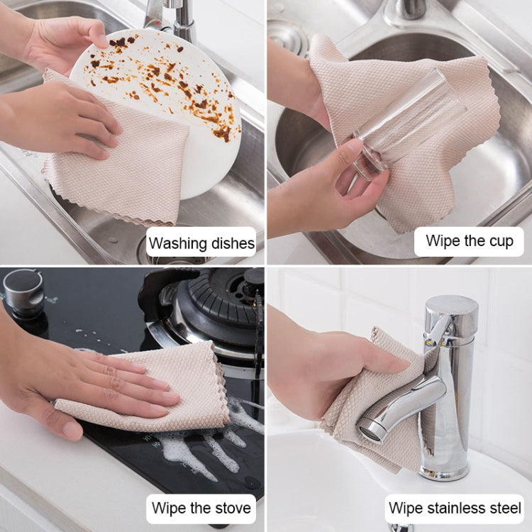 Fish Scale Lattice Kitchen Cleaning Without Watermark Rags Housework Water Absorption Lint-free Cleaning Rag Random Color Delivery