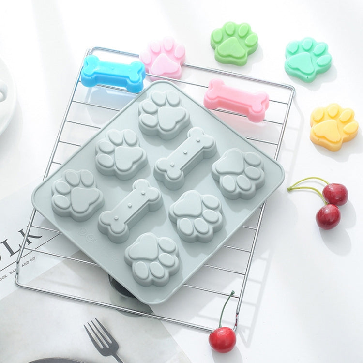 5 PCS Cartoon Cat Claw Bone Shape Cake Chocolate Silicone Mold Microwave Baking Ice Tray Mold Pudding Jelly Mold