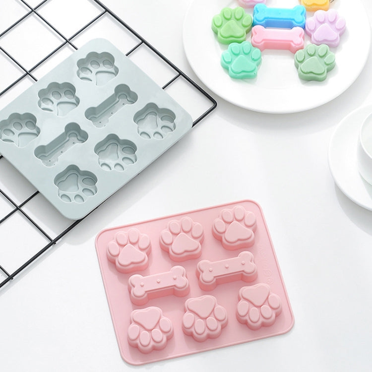 5 PCS Cartoon Cat Claw Bone Shape Cake Chocolate Silicone Mold Microwave Baking Ice Tray Mold Pudding Jelly Mold