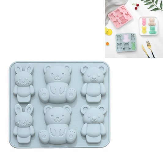 2pcs Cute Cartoon Animal Shape Silicone Chocolate Mold Baking Cake Mold Ice Tray