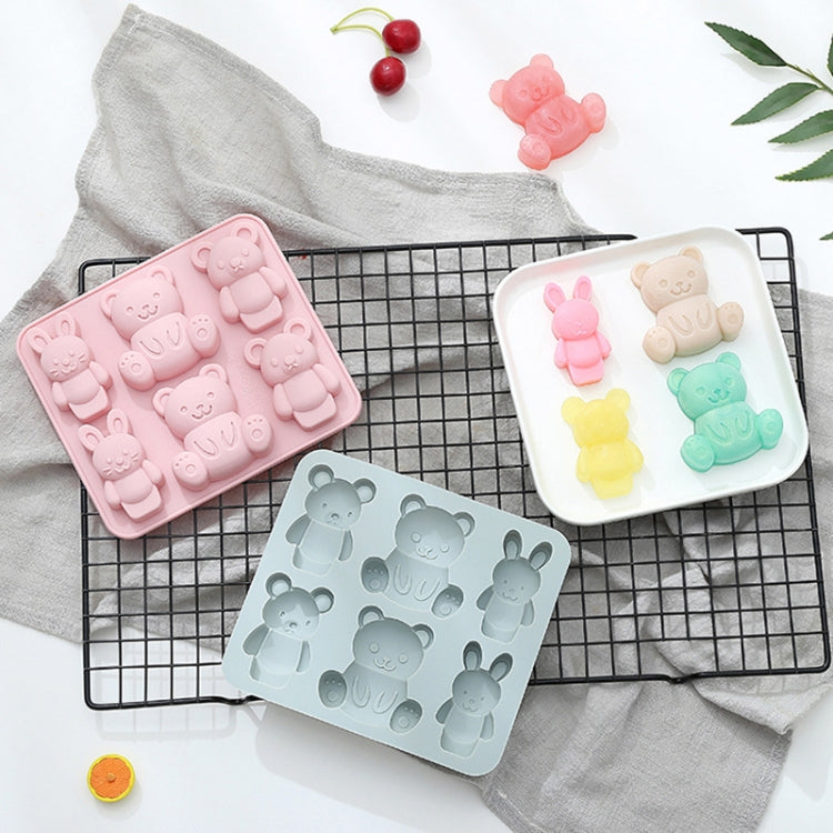 2pcs Cute Cartoon Animal Shape Silicone Chocolate Mold Baking Cake Mold Ice Tray