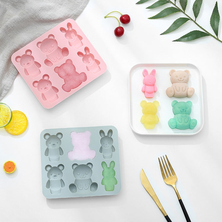 2pcs Cute Cartoon Animal Shape Silicone Chocolate Mold Baking Cake Mold Ice Tray