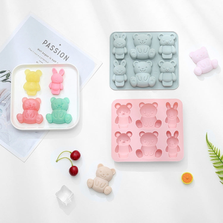 2pcs Cute Cartoon Animal Shape Silicone Chocolate Mold Baking Cake Mold Ice Tray