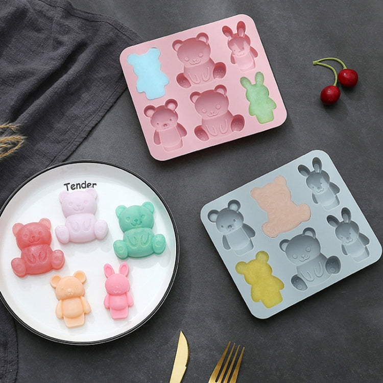 2pcs Cute Cartoon Animal Shape Silicone Chocolate Mold Baking Cake Mold Ice Tray