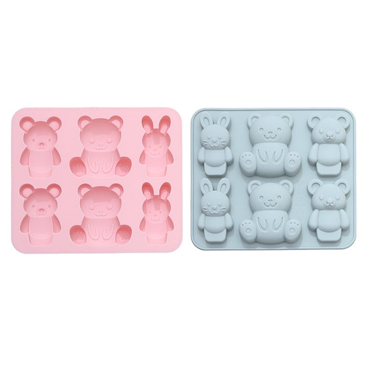 2pcs Cute Cartoon Animal Shape Silicone Chocolate Mold Baking Cake Mold Ice Tray