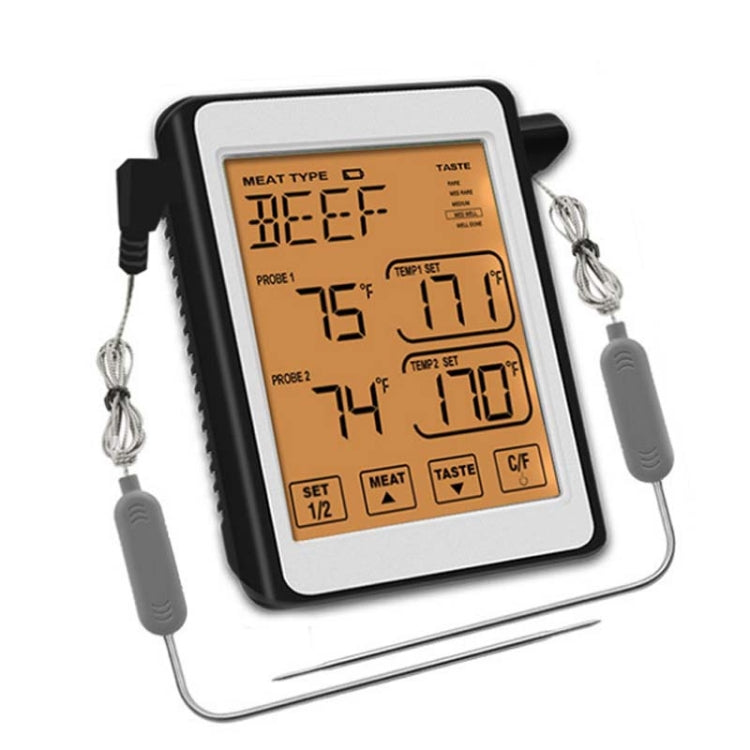 CH-212 Dual Probe Color Screen Smart Alarm Grill Kitchen Thermometer