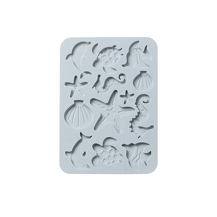 4 PCS Marine Life Three-dimensional Silicone Ice Cream Mold High Temperature Resistant Multifunctional Baking Cake Chocolate Mold