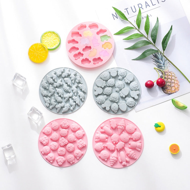 10 PCS Round Cartoon Soft Candy Jelly Steamable Silicone Mold Ice Cream Chocolate Dripping Mold