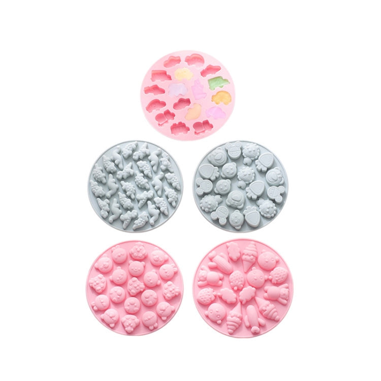 10 PCS Round Cartoon Soft Candy Jelly Steamable Silicone Mold Ice Cream Chocolate Dripping Mold