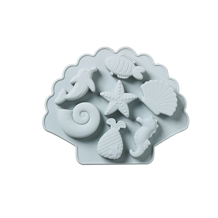 6 PCS 3D Creative Ocean Organism Shaped Silicone Cake Mold Baking Chocolate Ice Cube Mold