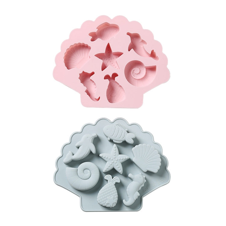 6 PCS 3D Creative Ocean Organism Shaped Silicone Cake Mold Baking Chocolate Ice Cube Mold
