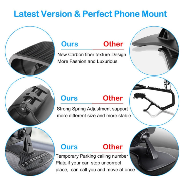 Versatile Car Phone Holder with Adjustable Clip and 360-Degree Rotation for Navigation