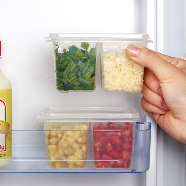 2pcs / Set Kitchen Refrigerator Storage Box Green Onion Ginger Garlic Transparent With Lid Fresh-keeping Box Food Sealed Box