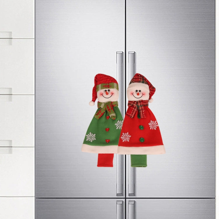 Christmas Cloak Microwave Oven Refrigerator Double Door Handle Gloves Anti-static Extended Anti-collision Fabric Protective Cover