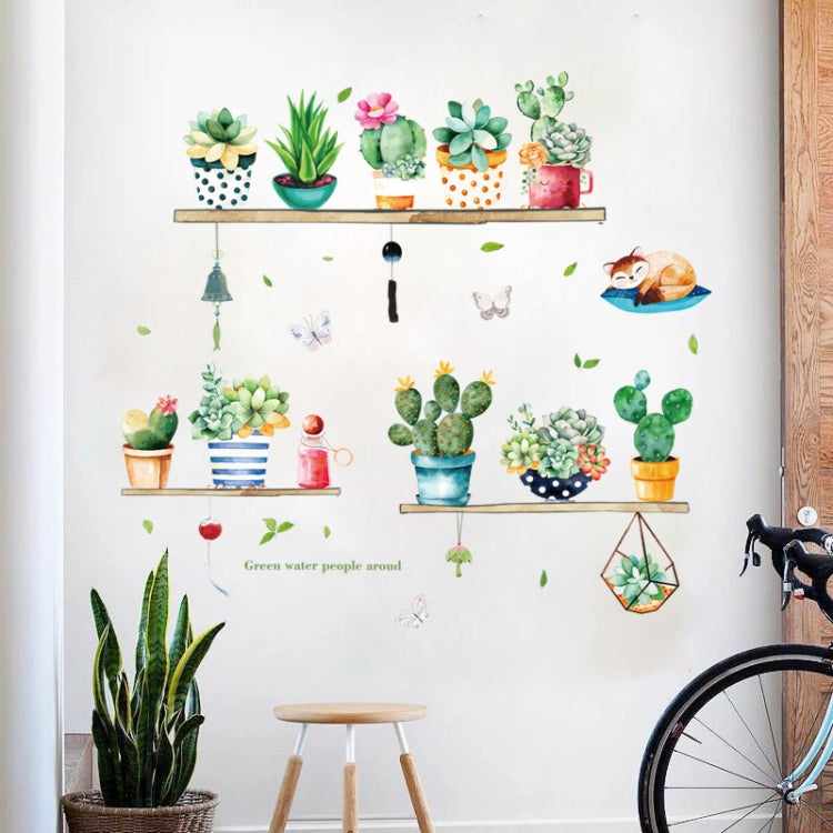 Cactus Potted PVC Self-adhesive Removable Wall Stickers