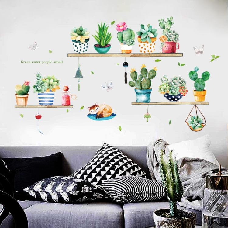 Cactus Potted PVC Self-adhesive Removable Wall Stickers