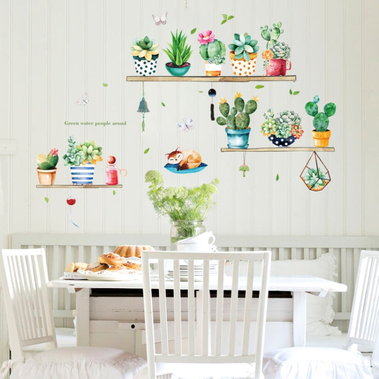 Cactus Potted PVC Self-adhesive Removable Wall Stickers