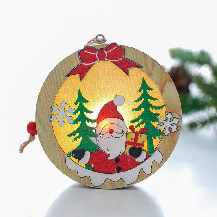 Christmas Decoration Wooden Luminous Pendant Christmas Tree Decoration Accessories