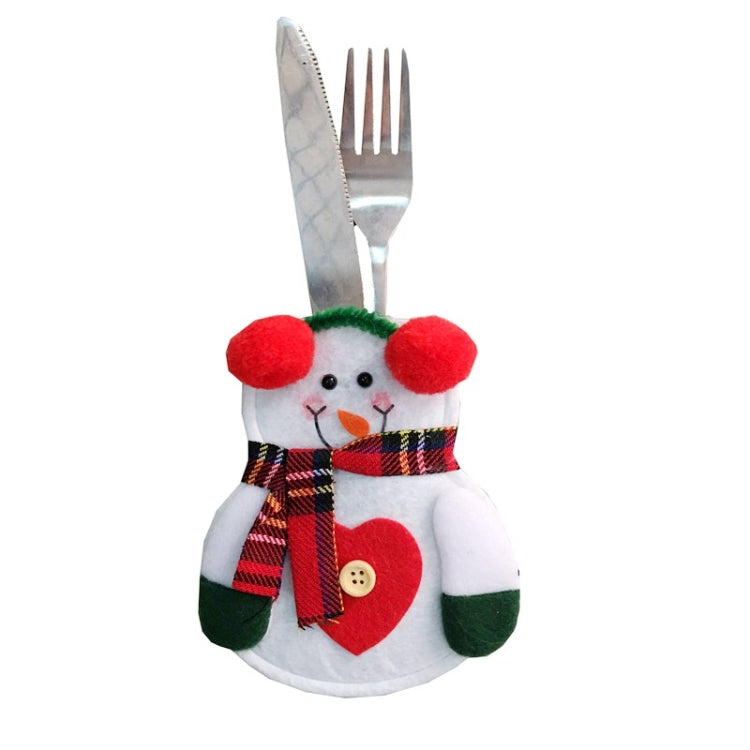 Christmas Decoration Little Snowman Knife And Fork Bag Creative Home Dining Table Cutlery Set