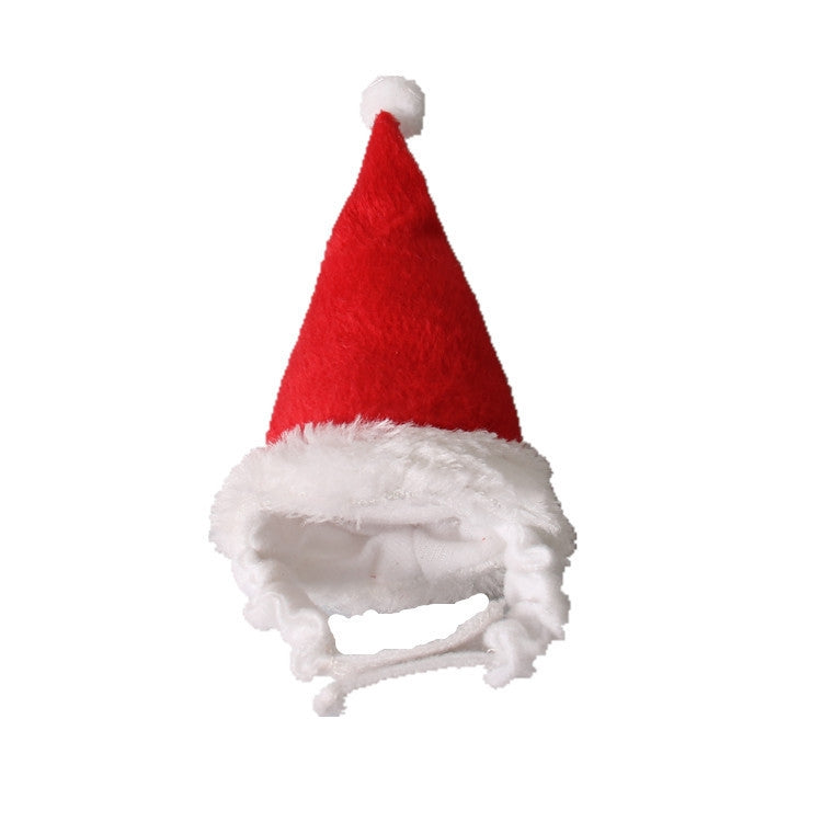 Pet Christmas Hat Flannel Strap Cap