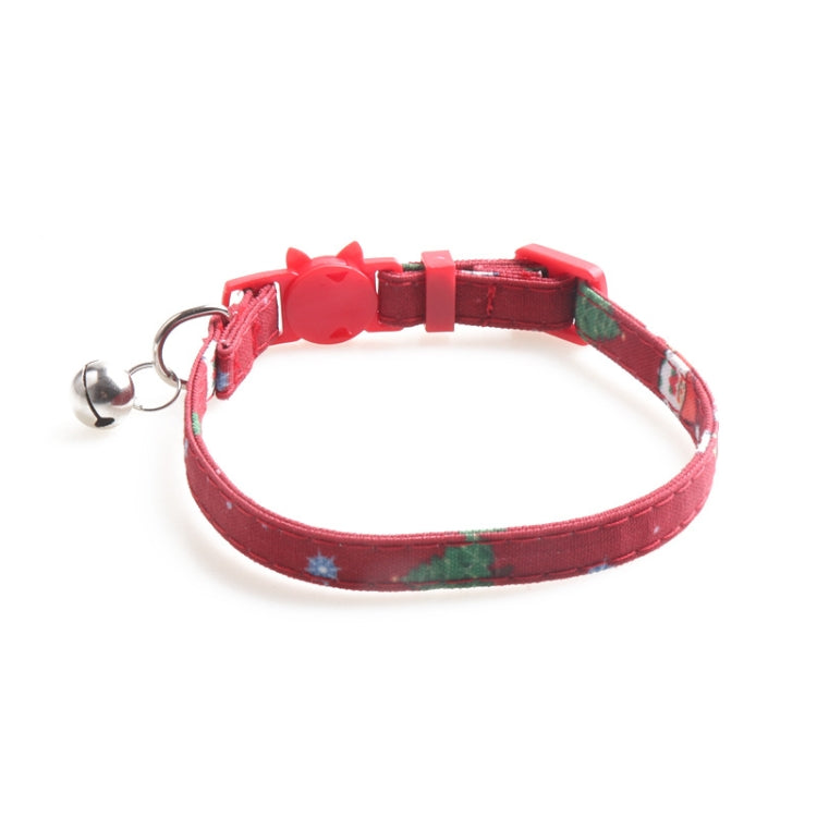 Christmas Snowman & Tree Pattern Pet Collar with Bells