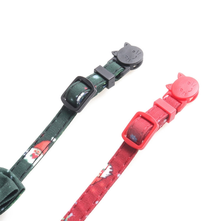 Christmas Snowman & Tree Pattern Pet Collar with Bells