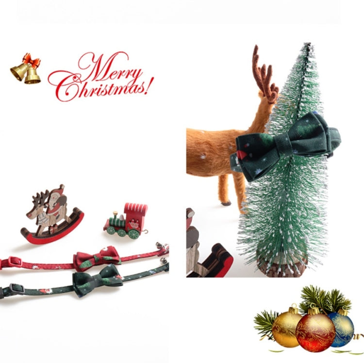 Christmas Snowman & Tree Pattern Pet Collar with Bells