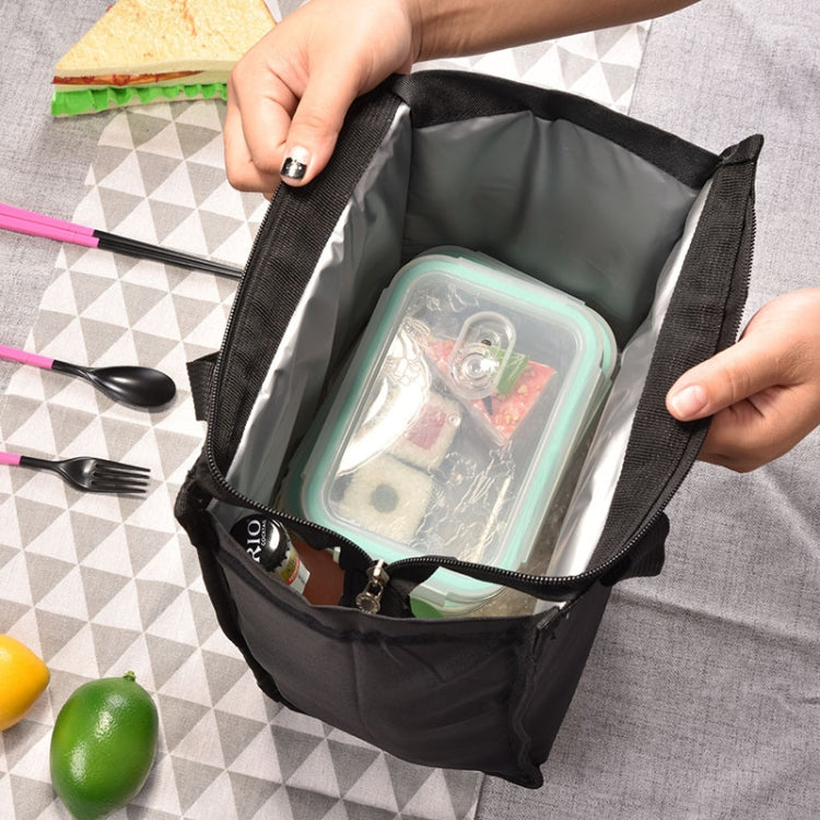 Black White Stripes Portable Thermal Lunch Bags for Women Kids Men Food Picnic Cooler Box Insulated Tote Bag Storage Container